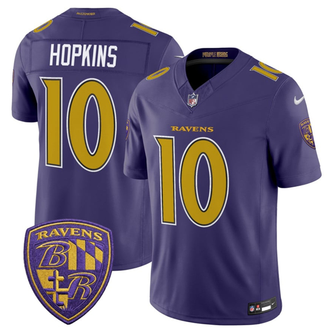Men's Baltimore Ravens #10 DeAndre Hopkins Purple 2026 F.U.S.E. Alternate Vapor Stitched Limited Football Jersey